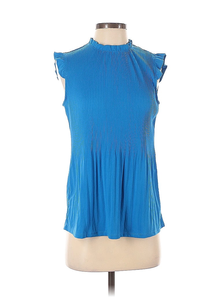 Pre-owned Adrianna Papell Sleeveless Blouse In Blue
