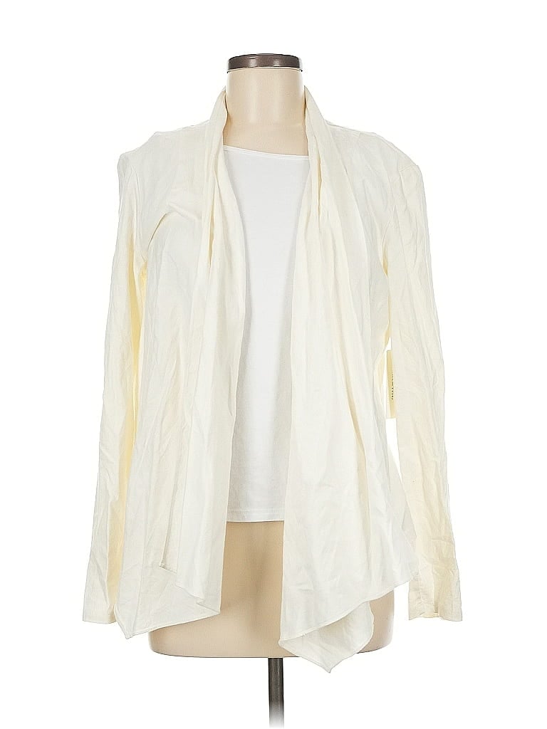 Pre-owned H By Halston Cardigan Sweater In White