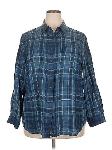 Lauren by Ralph Lauren 3/4 Sleeve Button-Down Shirt (view 1)
