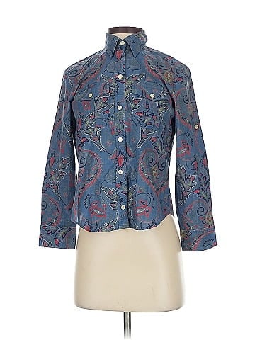 Lauren Jeans Co. 3/4 Sleeve Button-Down Shirt (view 1)