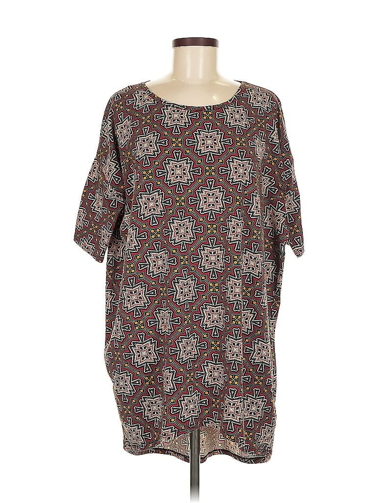 Pre-owned Lularoe 3/4 Sleeve T-shirt In Brown
