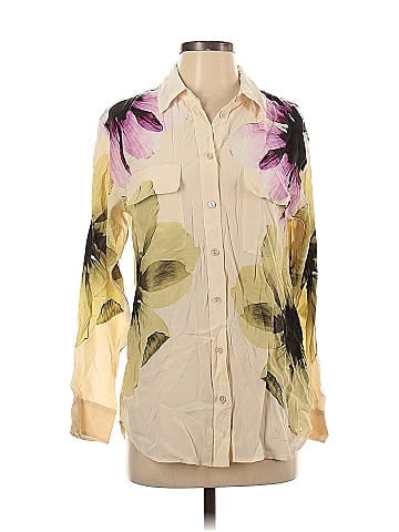 Equipment 3/4 Sleeve Silk Top (view 1)