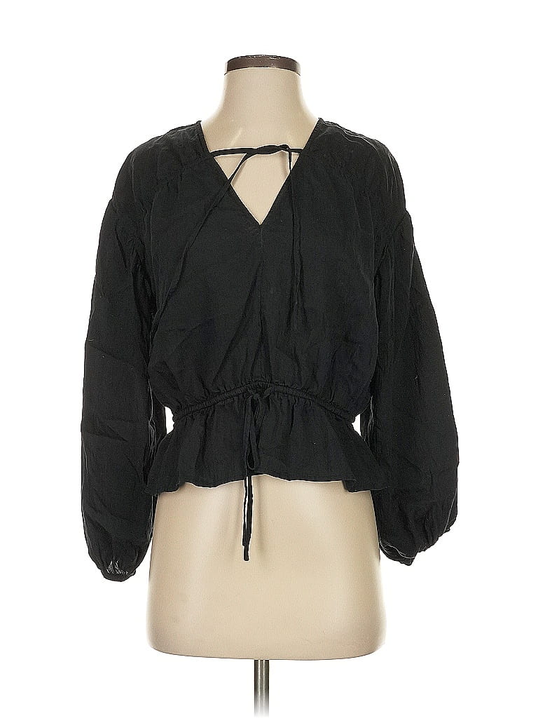Pre-owned Rails 3/4 Sleeve Blouse In Black