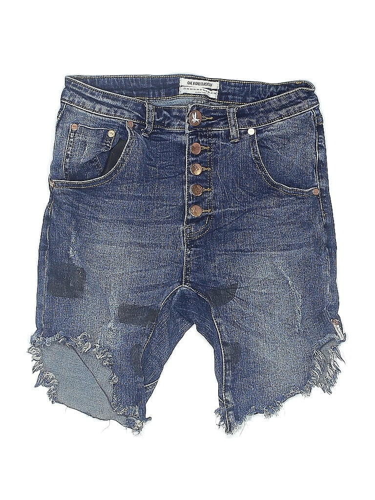 Pre-owned One X Oneteaspoon Denim Shorts In Blue