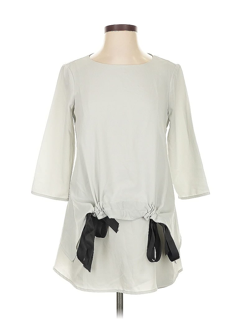 Pre-owned Asos Design 3/4 Sleeve Top Gray Boatneck Tops