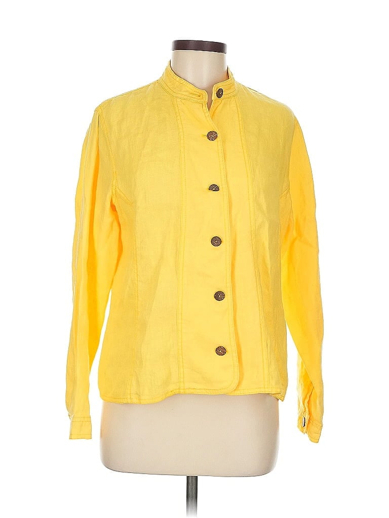 Click to view more detailed imagery on our partner's website Pre-owned Chico's Long Sleeve Button Down Shirt In Yellow