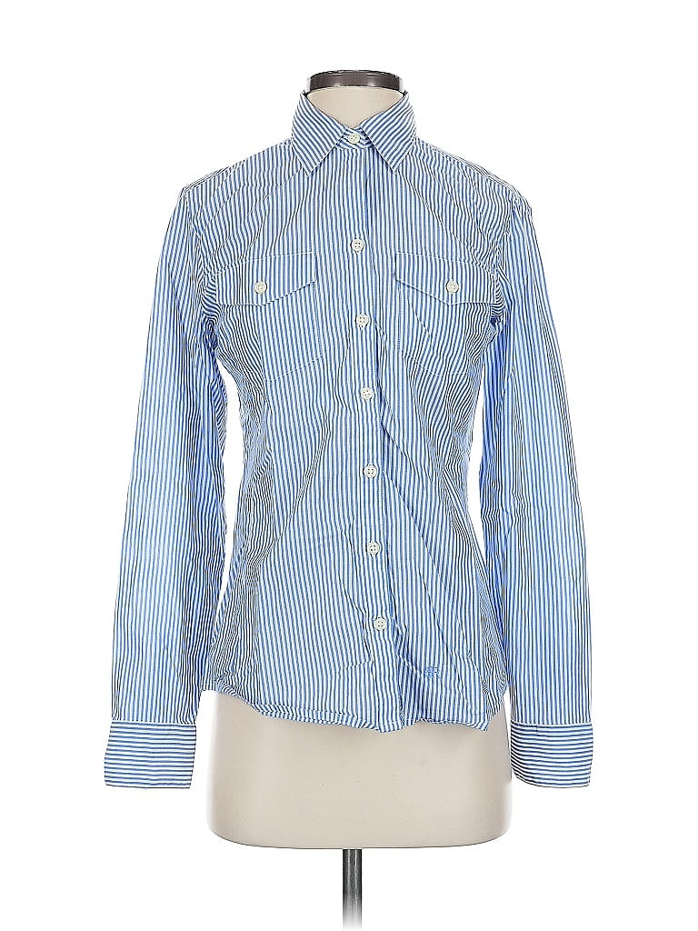 Pre-owned Banana Republic Long Sleeve Button Down Shirt In Blue