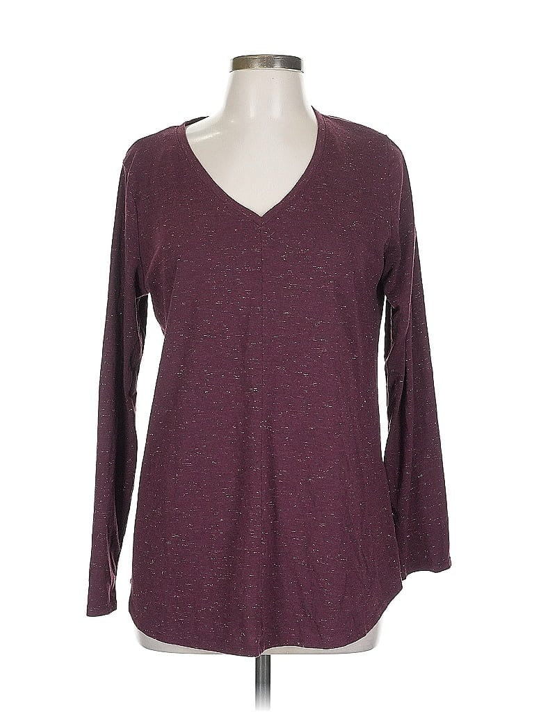 Pre-owned Apt. 9 3/4 Sleeve T-shirt In Burgundy