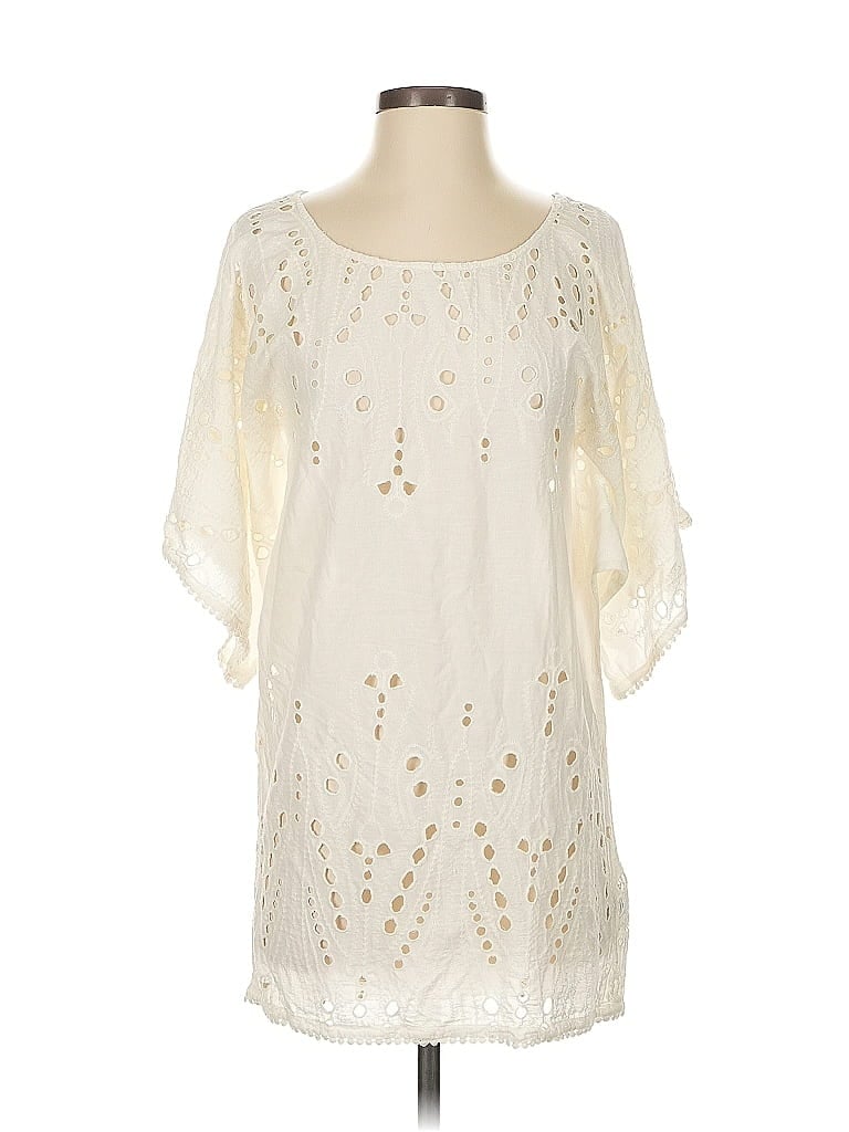 Pre-owned Vix Short Sleeve Blouse In White