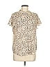 Mystree 100% Polyester Ivory Tan Short Sleeve Blouse Size M - photo 1