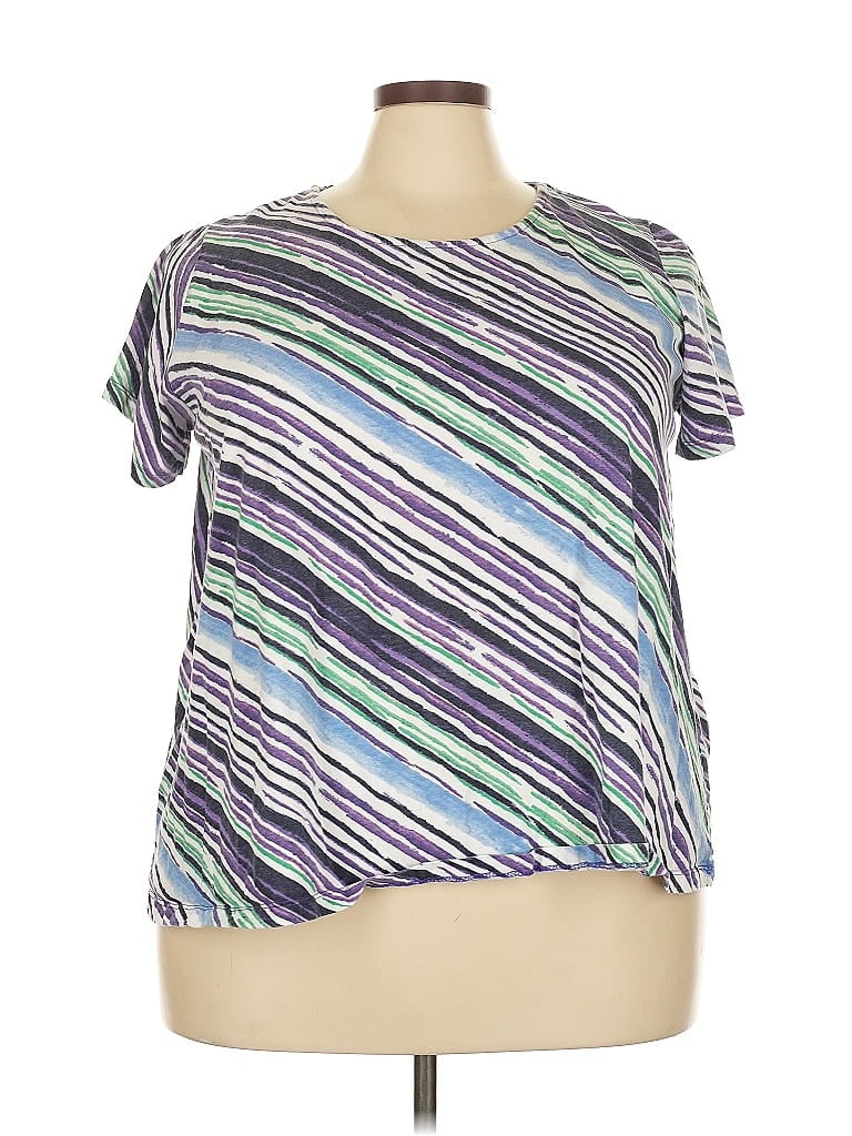Roaman's 100% Cotton Purple Short Sleeve Top Size 22 - photo 1