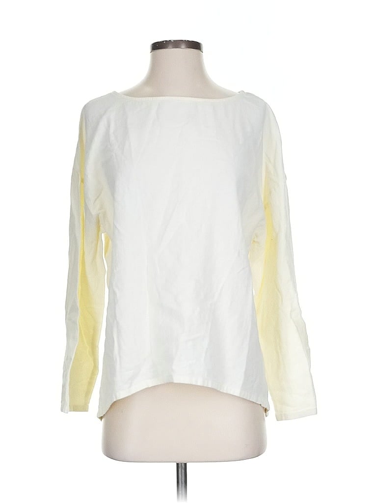 Pre-owned Soft Surroundings Long Sleeve Blouse In White