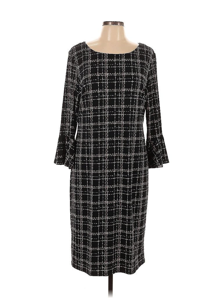 Liz Claiborne Career Tweed Black Casual Dress Size L - photo 1