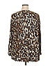 Belle By Kim Gravel Animal Print Brown Long Sleeve Blouse Size 2X - photo 2