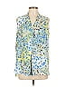 Jones Studio Blue Sleeveless Button-Down Shirt Size L - photo 1