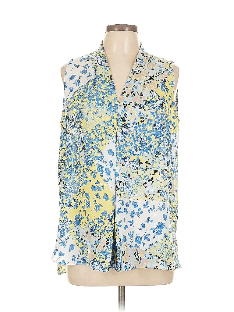 Jones Studio Blue Sleeveless Button-Down Shirt Size L - photo 1