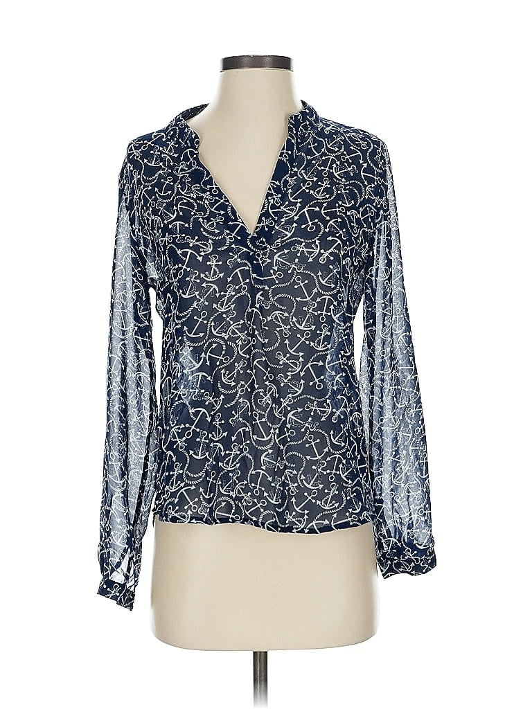Click to view more detailed imagery on our partner's website Pre-owned Banana Republic Factory Store Long Sleeve Blouse In Blue