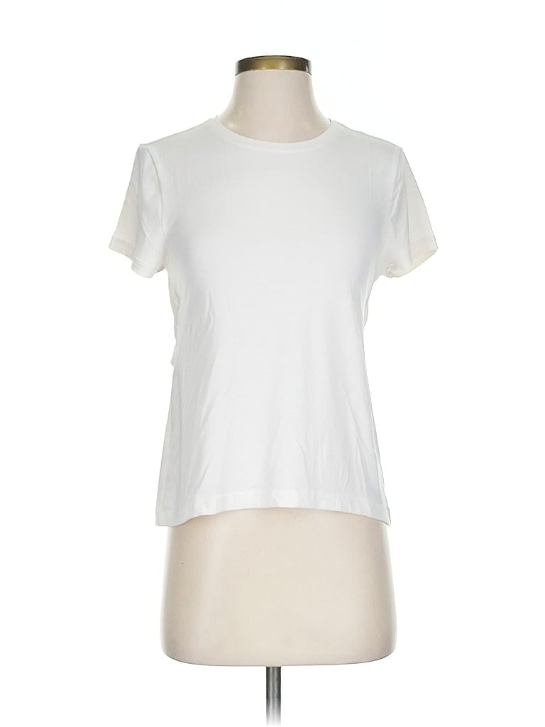 Pre-owned Athleta Short Sleeve T-shirt In White