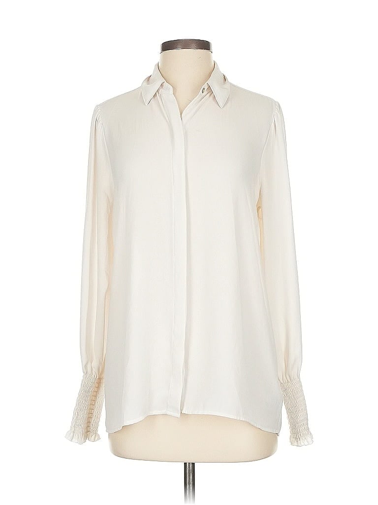 Pre-owned Express Long Sleeve Blouse In White