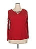 NY Collection Red Long Sleeve Top Size XL - photo 1