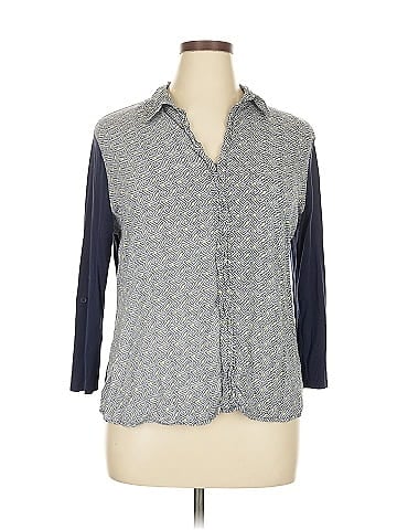 Daisy Fuentes 3/4 Sleeve Button-Down Shirt (view 1)