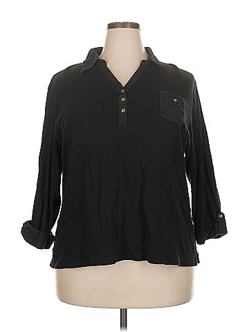Karen Scott Long Sleeve Polo (view 1)