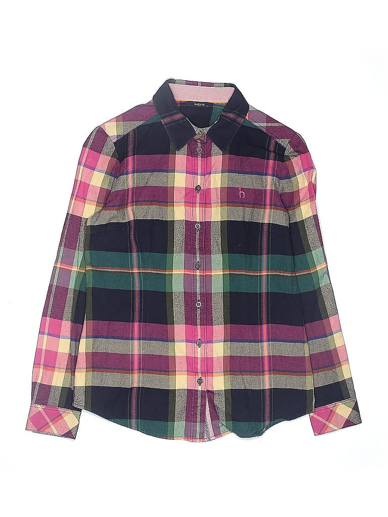 Click to view more detailed imagery on our partner's website Pre-owned Hazzys Kids' Long Sleeve Button Down Shirt In Purple