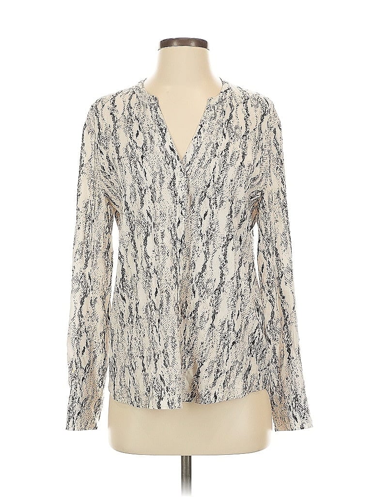 Pre-owned Soft Joie Long Sleeve Blouse In White