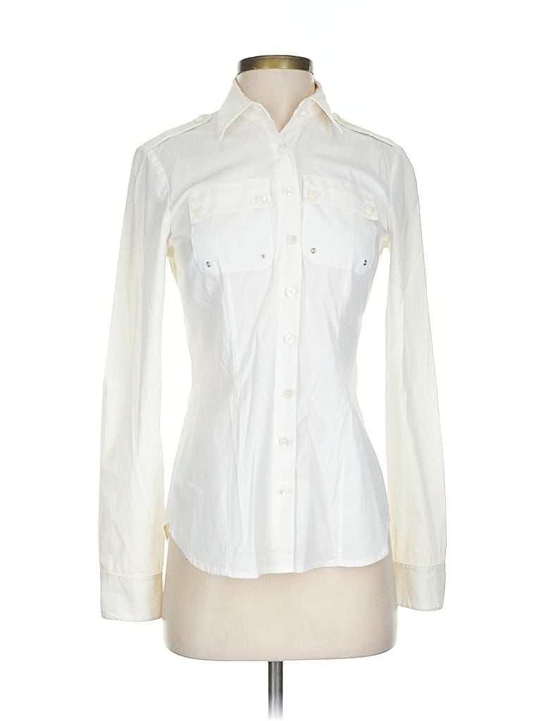 Worth Ivory Long Sleeve Button-Down Shirt Size 2 - photo 1