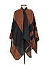 Woven Heart 100% Polyester Brown Poncho Size 1 - photo 1