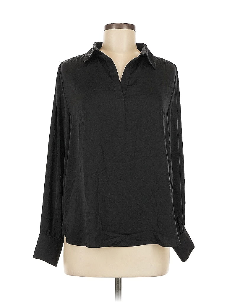 Pre-owned Banana Republic Long Sleeve Blouse In Black