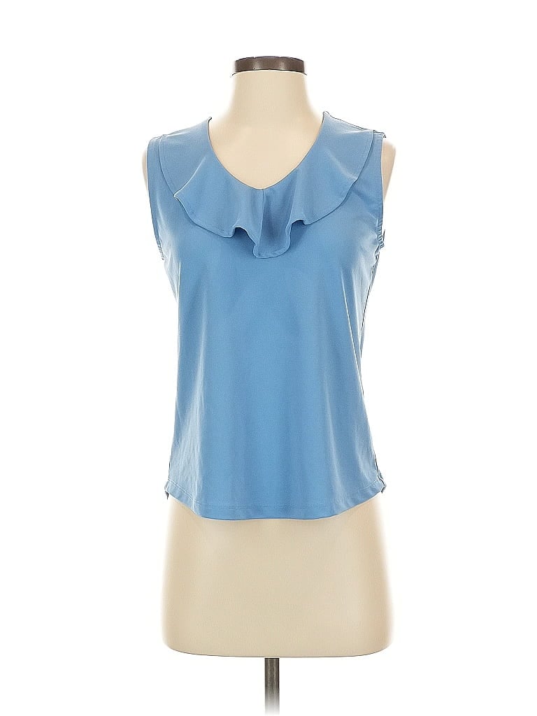 Pre-owned Ann Taylor Factory Sleeveless Blouse In Blue