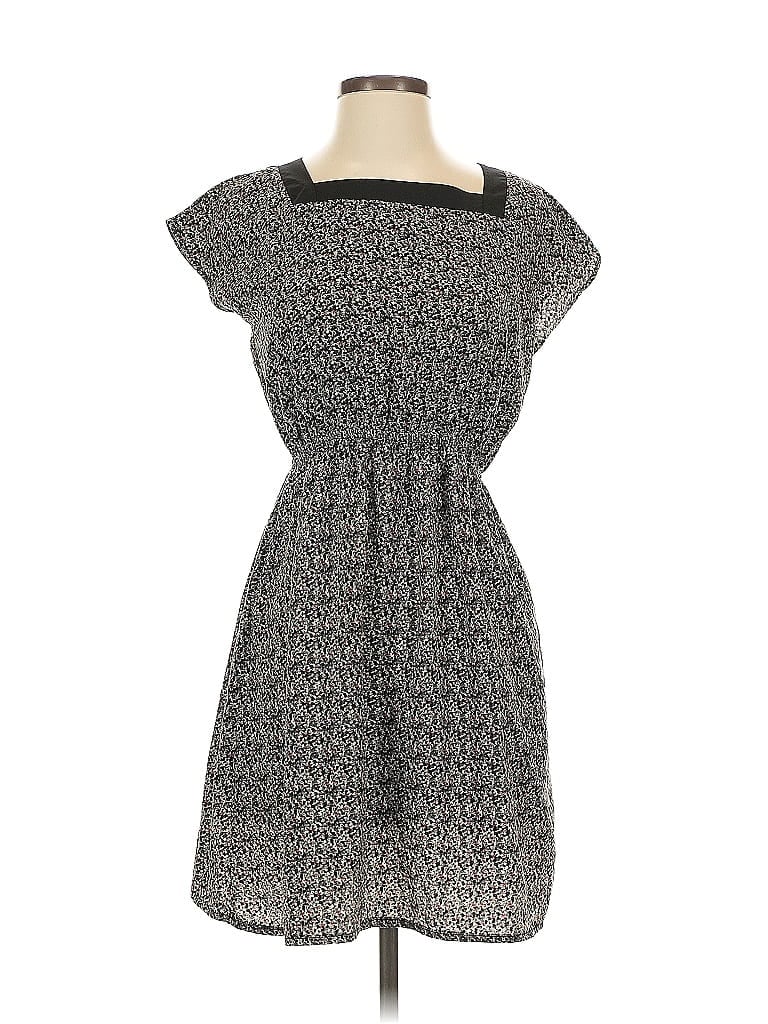 Paraella 100% Polyester Print Gray Casual Dress Size S - photo 1