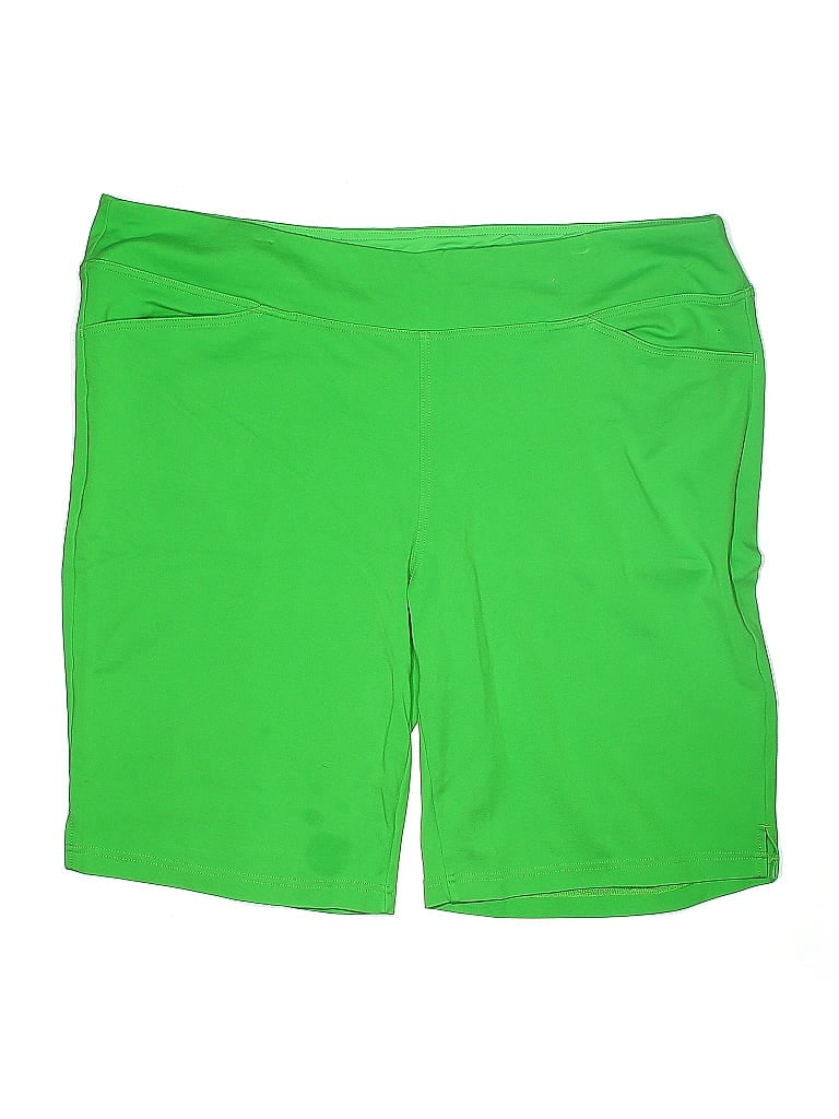 Belle By Kim Gravel Solid Green Athletic Shorts Size 24 waist - photo 1