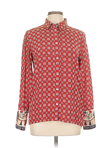 Sandro Long Sleeve Silk Top (view 1)