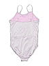 Justice Chevron-herringbone Silver One Piece Swimsuit Size 16 - 18 - photo 2