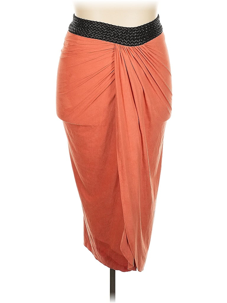 Venus Solid Orange Casual Skirt Size L - photo 1