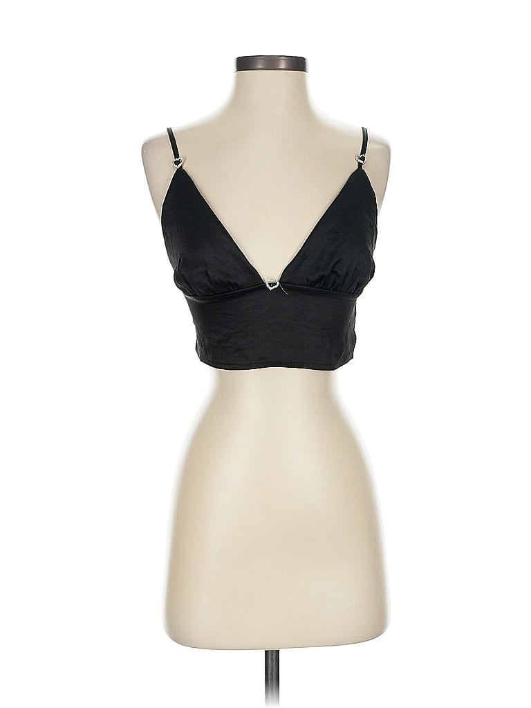 Pre-owned La Hearts Sleeveless Top Black Sweetheart Neckline Tops