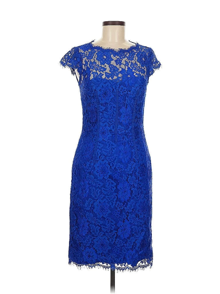 ML Monique Lhuillier 100% Nylon Blue Cocktail Dress Size 6 - photo 1