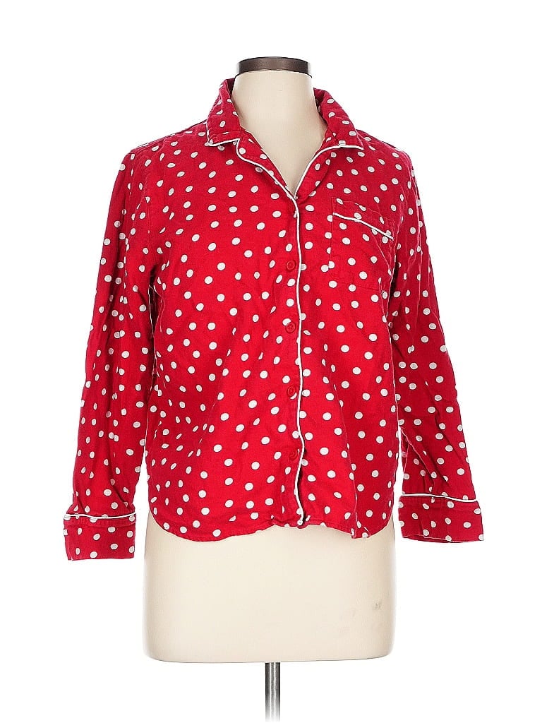 Click to view more detailed imagery on our partner's website Pre-owned Lands' End 3/4 Sleeve Button Down Shirt In Red