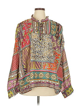 Johnny Was Long Sleeve Silk Top