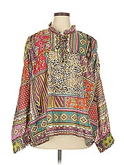 Johnny Was Long Sleeve Silk Top