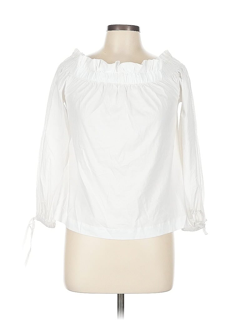 Pre-owned Banana Republic 3/4 Sleeve Blouse In White