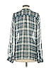 Joie 100% Silk Plaid Gray Long Sleeve Silk Top Size S - photo 2