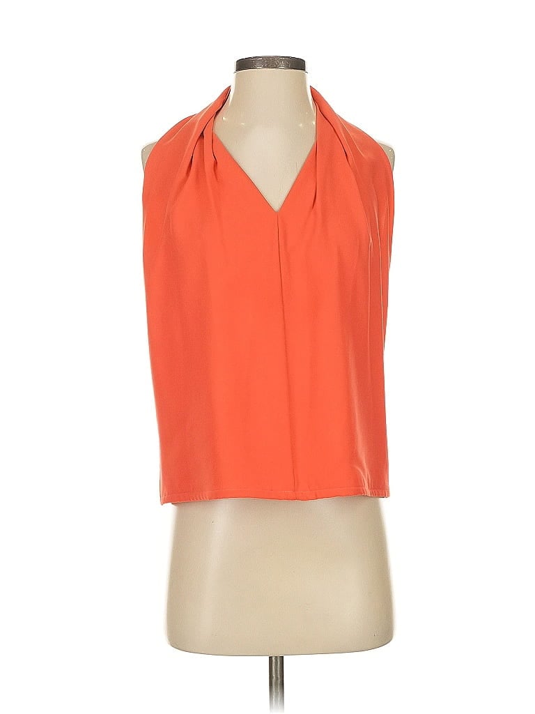Click to view more detailed imagery on our partner's website Pre-owned Diane Von Furstenberg Sleeveless Blouse In Orange