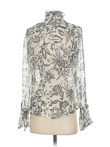 Badgley Mischka Long Sleeve Silk Top (view 2)