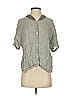 XCVI 100% Cotton Gray 3/4 Sleeve Button-Down Shirt Size XS - photo 1