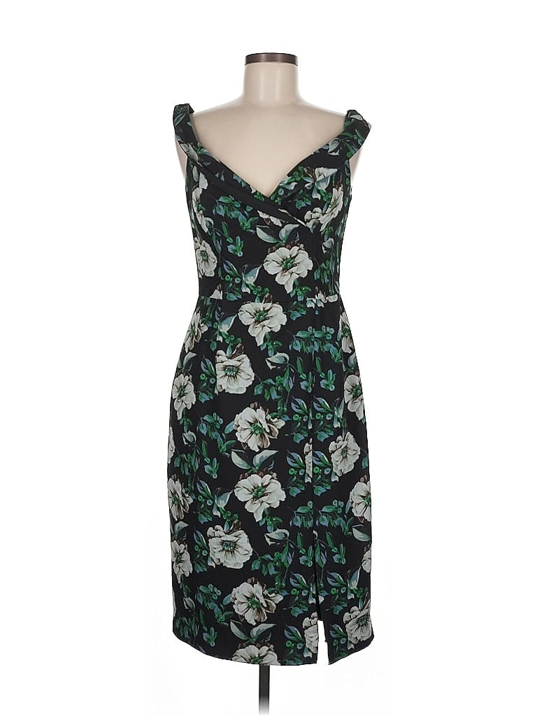 Black Halo Paisley Green Cocktail Dress Size 8 - photo 1