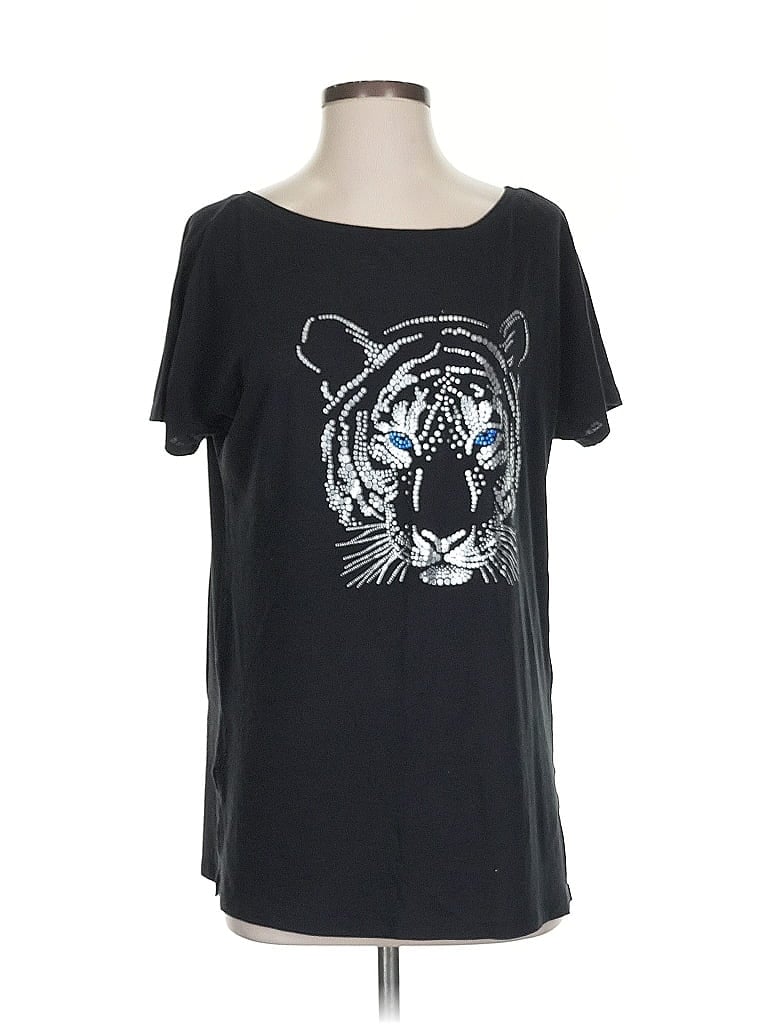 Pre-owned Just Fab Short Sleeve T-shirt In Black