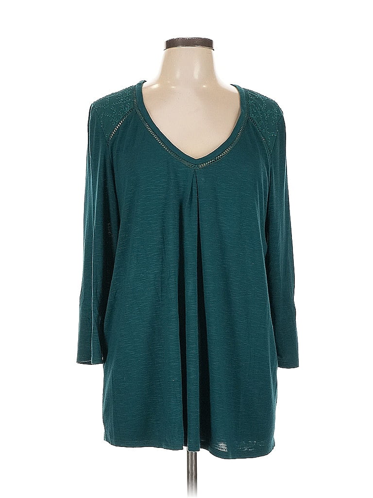 Left Coast by Dolan Teal 3/4 Sleeve Top Size L - photo 1